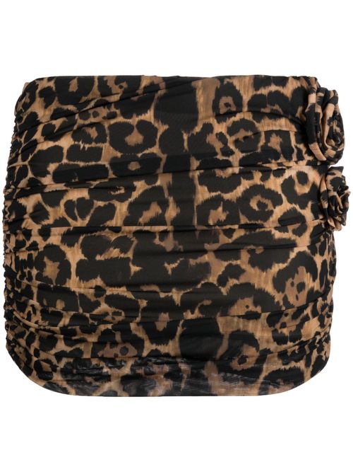Leopard-print stretch miniskirt - Neutrals