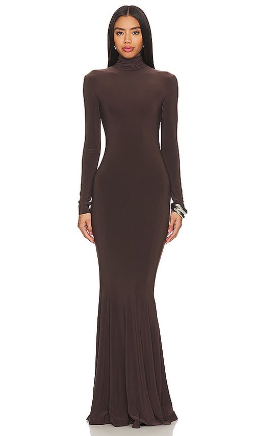 Norma Kamali MEERJUNGFRAUENKLEID in Chocolate. Größe XS. Also in