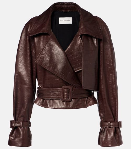 Hatti croc-effect leather jacket