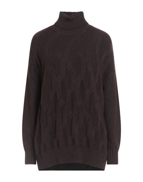 Woman Turtleneck Chocolate brown Size XL Viscose, Polyester, Polyamide