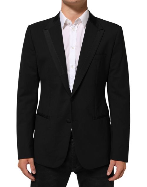 Two-Button Wool Blazer — Black