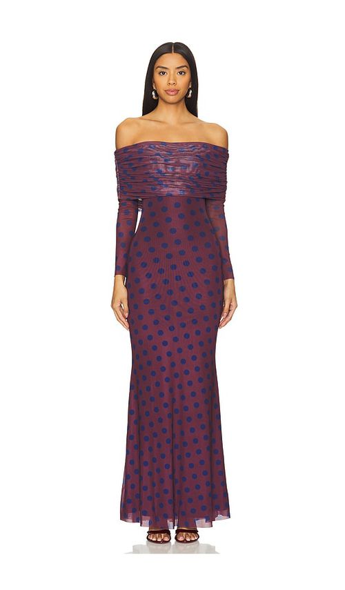 AFRM SCHULTERFREIES MAXIKLEID THELMA in Purple. Größe XXL. Also in