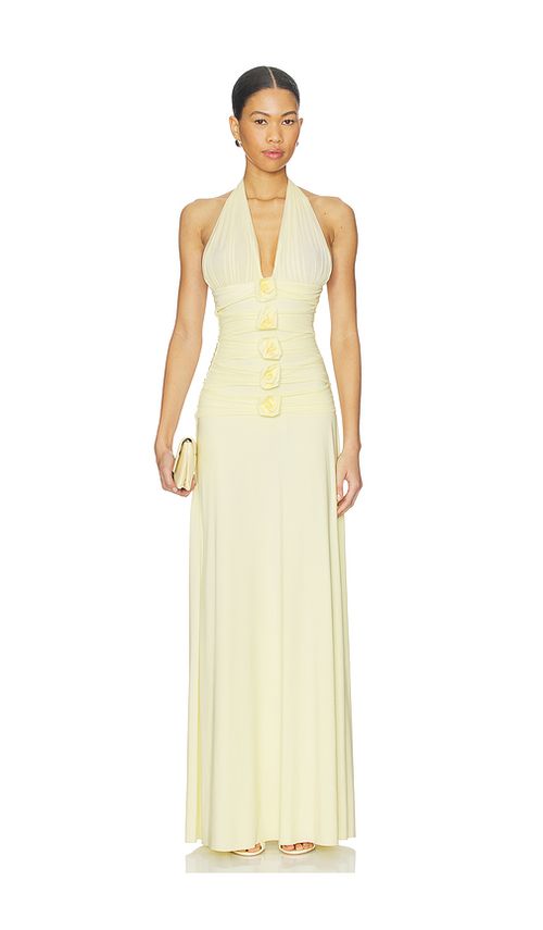 Maygel coronel vestido villadiego en color amarillo a
