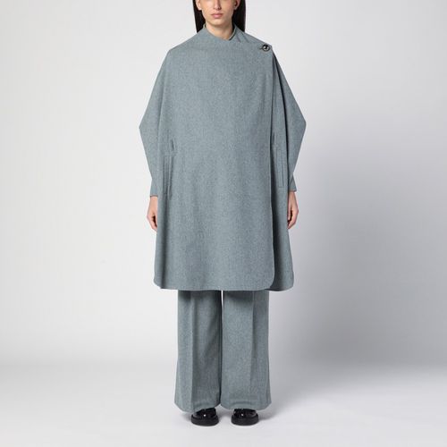 Grey wool-blend cape