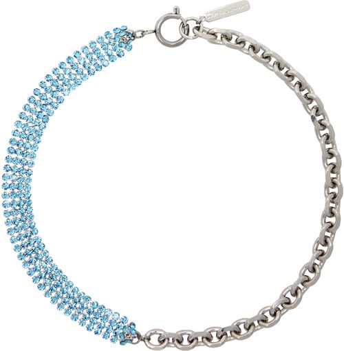 SSENSE Exclusive Silver &amp; Blue Shannon Choker Necklace