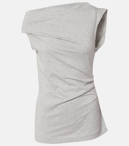 Draped cotton jersey top
