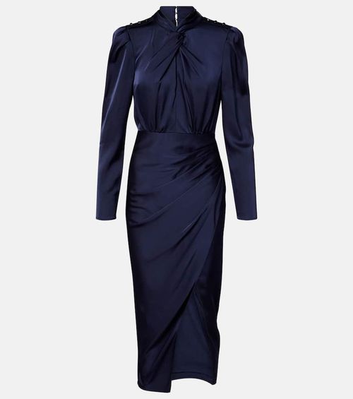 Draped satin midi dress