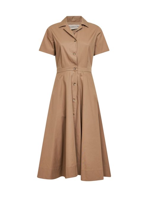 Midi Shirt Dress — Camel