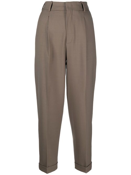 High-rise tailored trousers - Neutrals