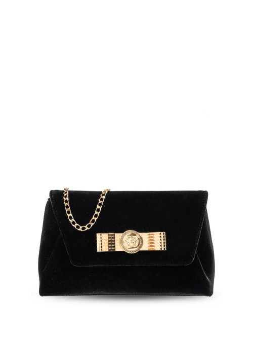 Medusa Head velvet shoulder bag - Black
