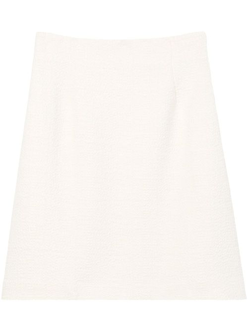 Textured tweed skirt - White