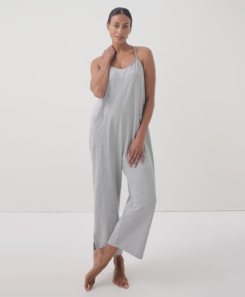 Women's Heather Grey Cool Stretch Lounge Jumpsuit