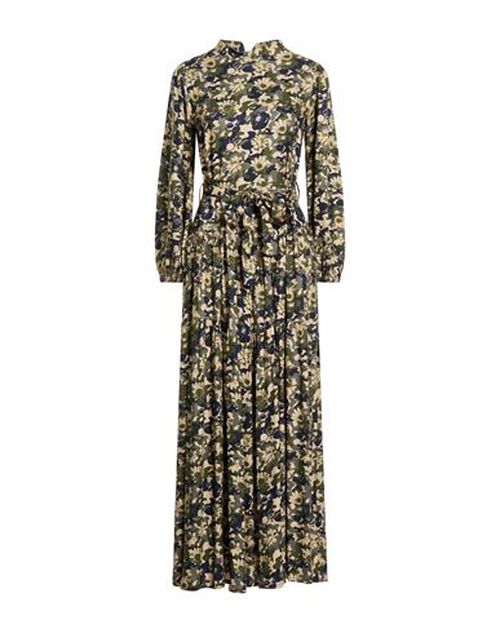 Woman Maxi dress Military green Size L Viscose