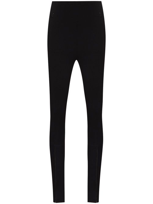 Technical Jersey Front Zip Leggings — Black