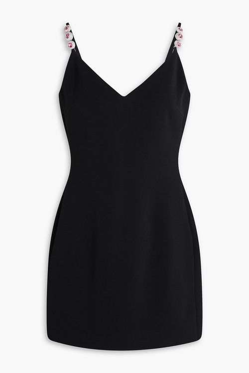 Crystal-embellished cady mini dress - Black - UK 10