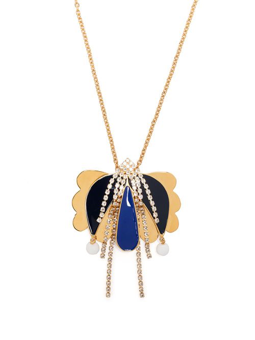 Draped floral-pendant necklace - Pink