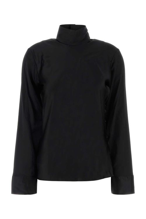 Viscose-Elastane Turtleneck Shirt — Black
