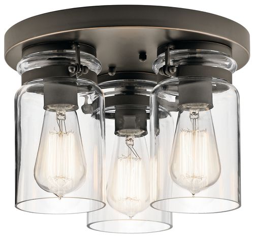 Brinley 3-Light Vintage Ceiling Light in Olde Bronze