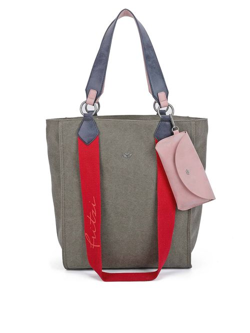 Fritzi aus Preußen Shopper 'Izzy' blu colomba / oliva / rosa chiaro / rosso