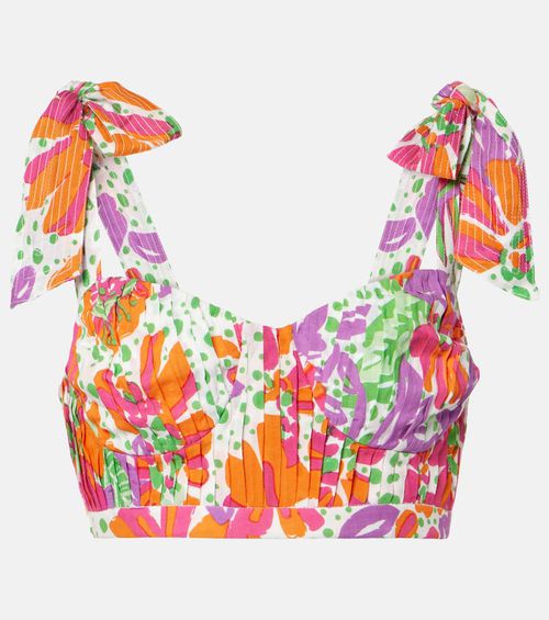 Carla printed halterneck crop top