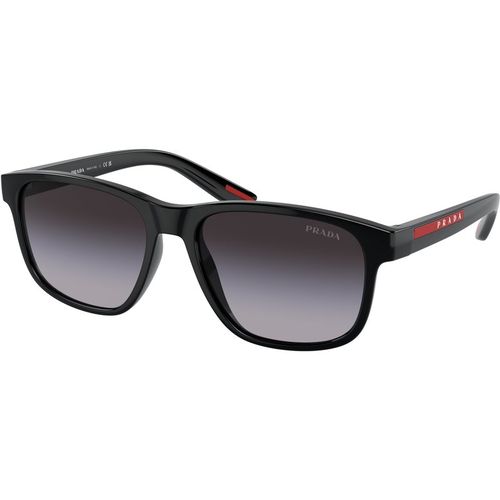 Prada Linea Rossa Man Prada Linea Rossa PS 1AB09U Sunglasses Injected Black Grey Pillow Normal Shaded