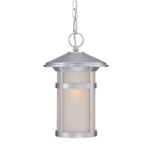 Brushed Silver One Light Hanging Lantern from the Phoenix Collection