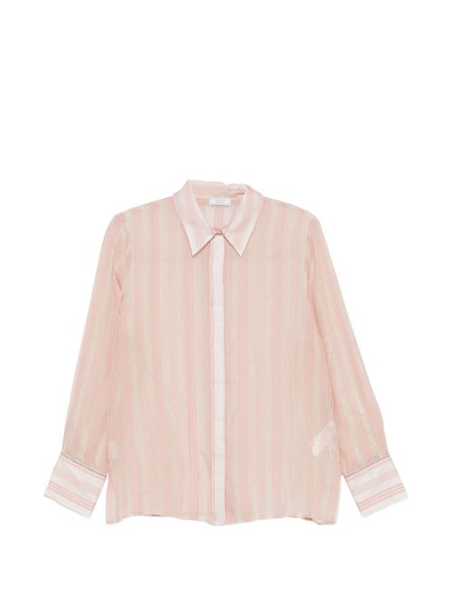 Light Pink Shirt Collar Stripes Shirt