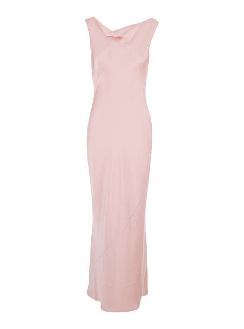 Sleeveless Low Back Drape Gown