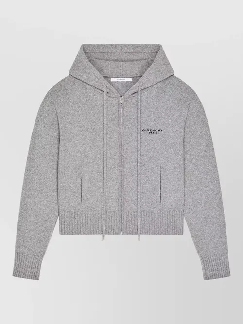 Givenchy - hooded zip cardigan ribbed cuffs he
