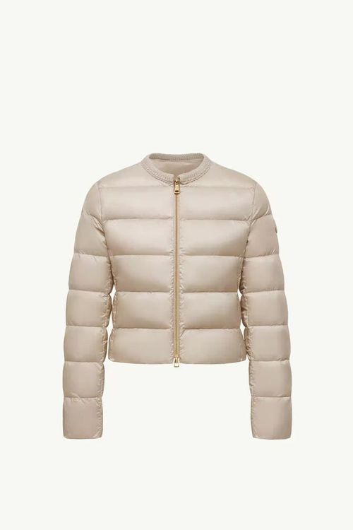 Quilted Down Down Jacket — Beige