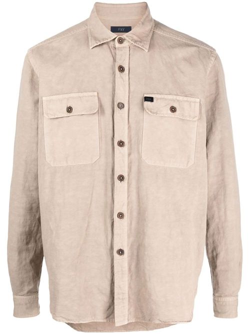 Garment-dyed Over Shirt In Canvas