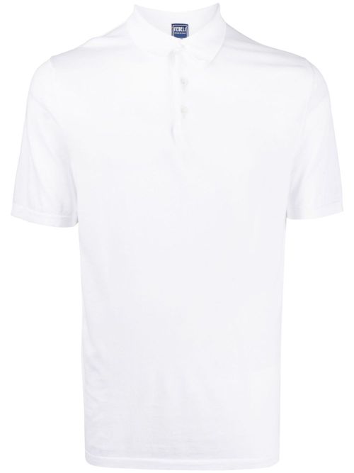 Short-sleeved cotton polo shirt - White
