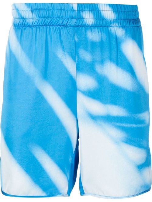 Shadow-print satin shorts