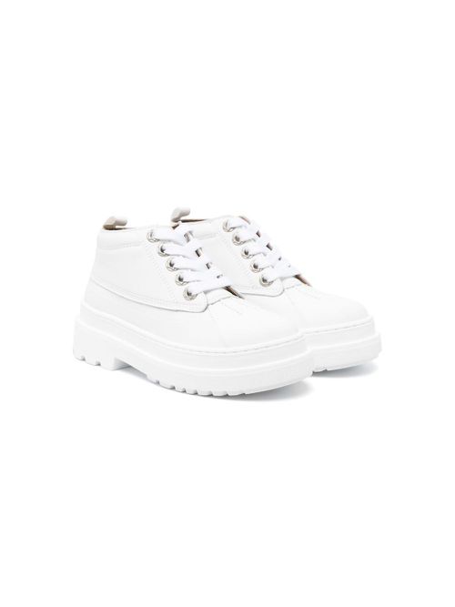 Lace-up leather sneakers - White