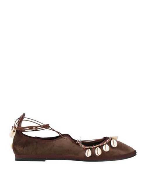 Woman Ballet flats Brown Size 11 Textile fibers