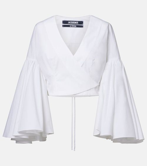 Paysan cotton poplin wrap top
