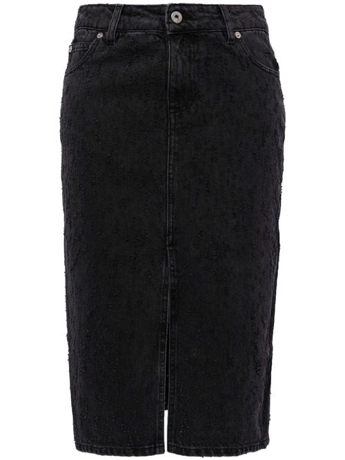 Logo-patch cotton skirt - Black
