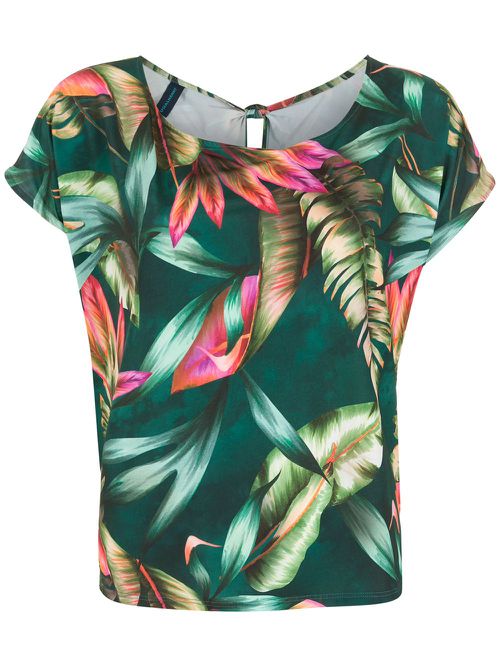 Sima leaf-print T-shirt - Green
