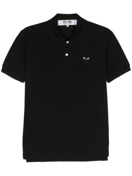 Black Solid Shirt Collar Polo