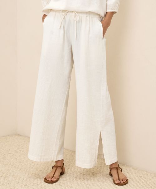 Women's Sea Salt Coastal Double Gauze Split Hem Pant