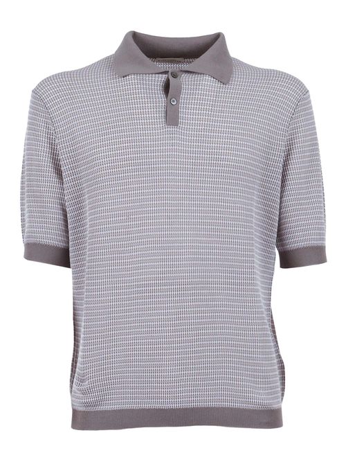 SHORT SLEEVE POLO Grey Cotton Sleeves - Men
