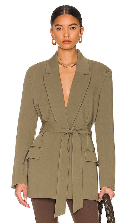 Bardot Belted Blazer in Olive.  XS. Also in L