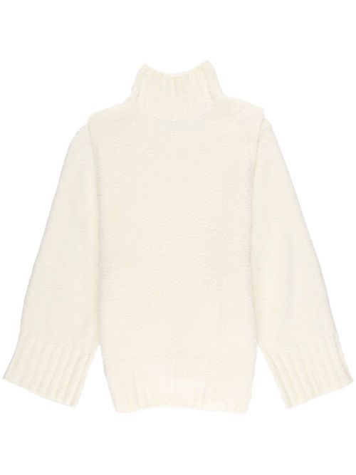 Escapee layered high-neck jumper - Neutrals