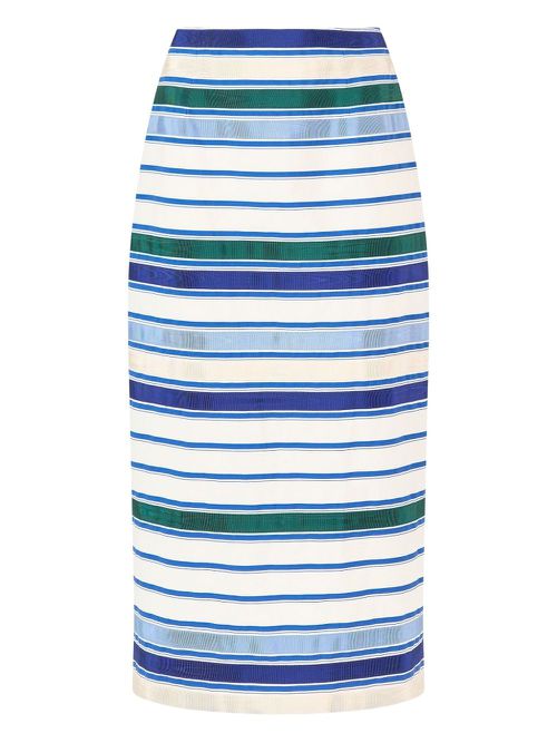 Triped classic pencil skirt - Blue