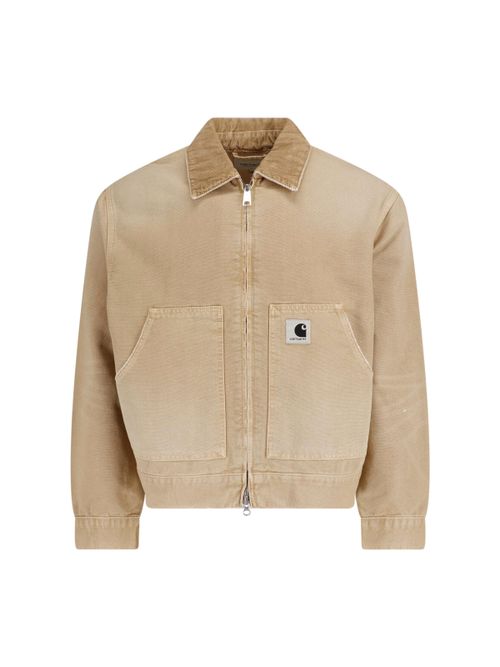 Canvas Work Jacket with Corduroy Collar