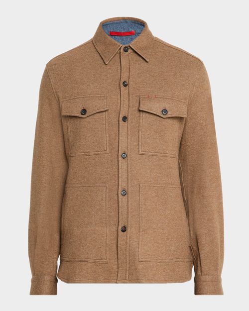 Men's Cashmere Double-Face Four-Pocket Overshirt