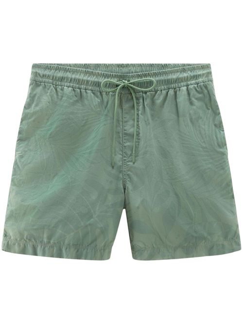 Tropical-print drawstring shorts - Green