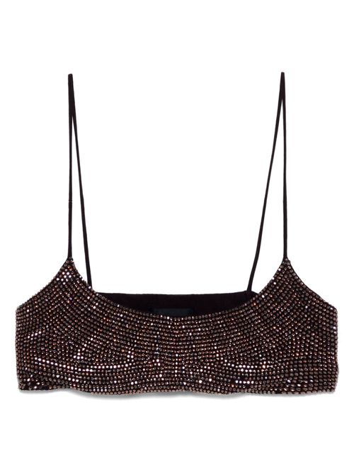 THE ANDAMANE sequin-embellished top - Brown