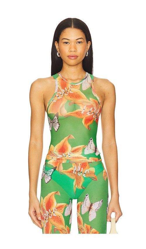 Juliet johnstone mesh tank top en color verde XL/1X también en M