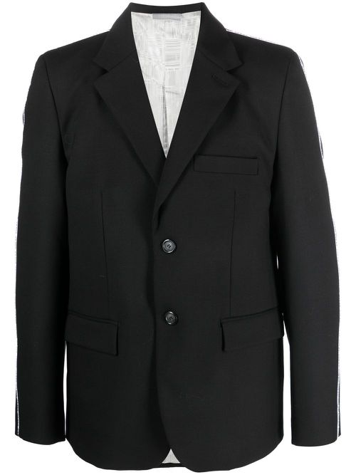 Single-breasted wool blazer - Black